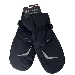 NWT SPYDER Insulated Mittens L/XL Winter Gloves Snowboard Ski‎ Black Grip $69